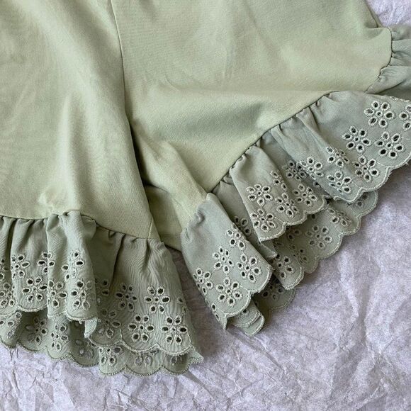 Vero Moda Nordstrom Womens Sage Green Shorts Lace Trim SZ XS NWT - Picture 4 of 11